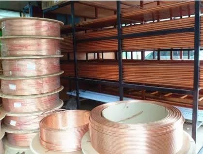 Klima Bakır Boru Boru Bobini 6.35mm 1/4 İnç Yuvarlak Cilalı Boru